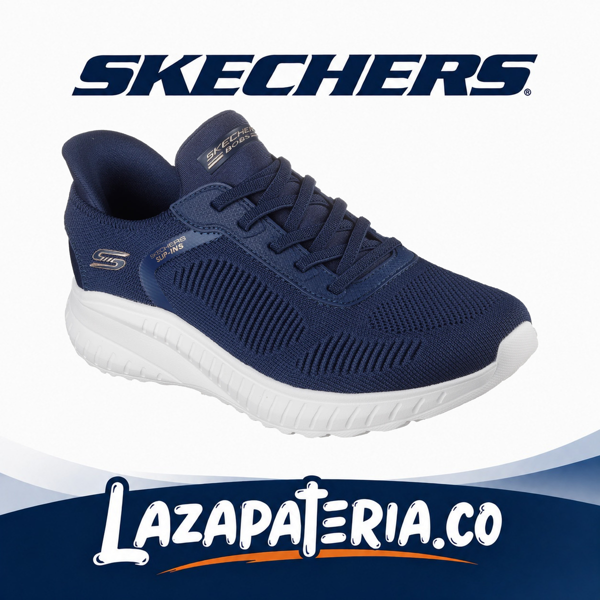 SKECHERS MUJER BOBS SPORT AZUL NAVY C11P7497NVY
