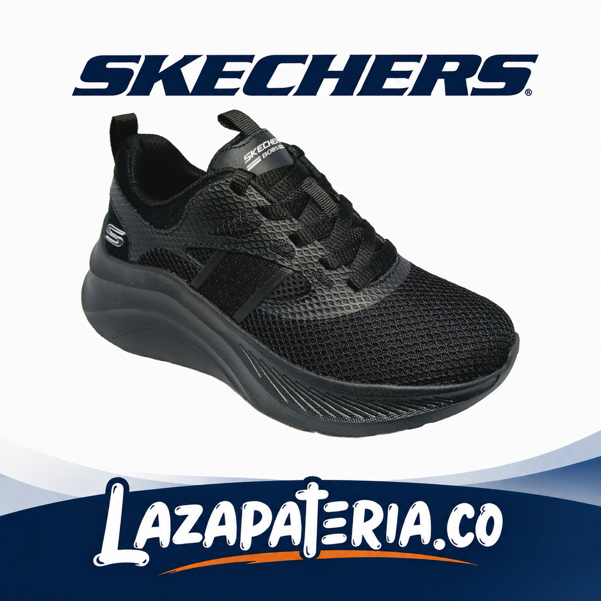 SKECHERS MUJER BOBS SPORT NEGRO C11P7522BBK