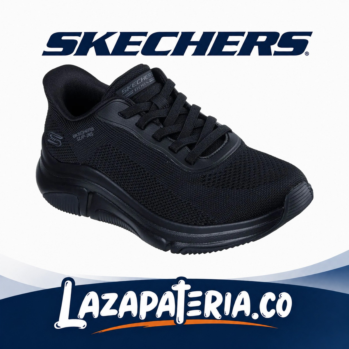 SKECHERS MUJER BOBS SPORT NEGRO C11P7587BBK