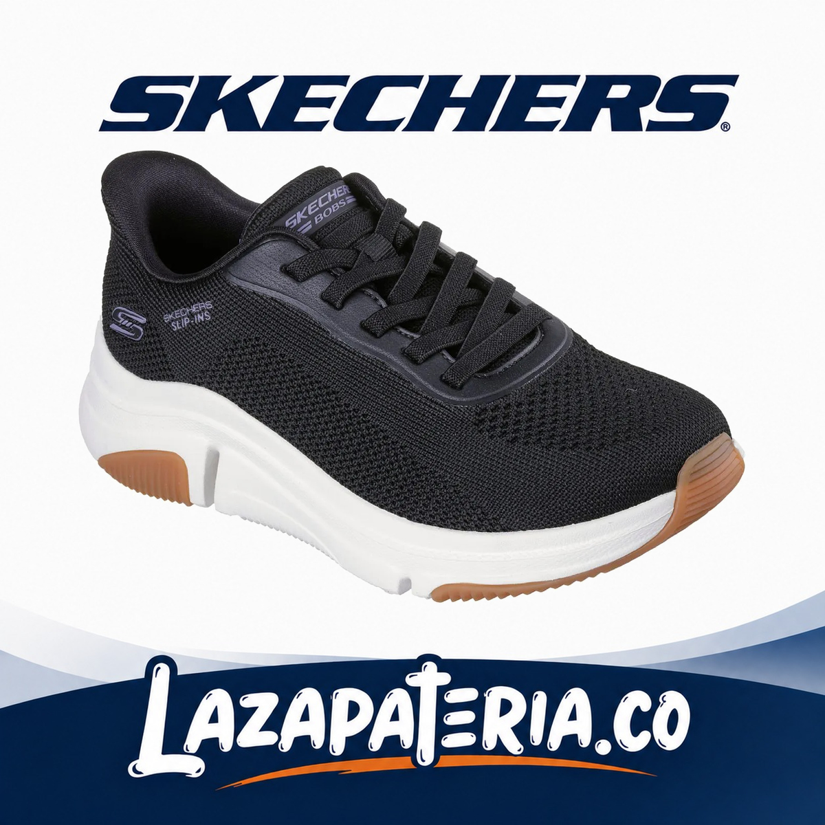 SKECHERS MUJER BOBS SPORT NEGRO C11P7587BLK