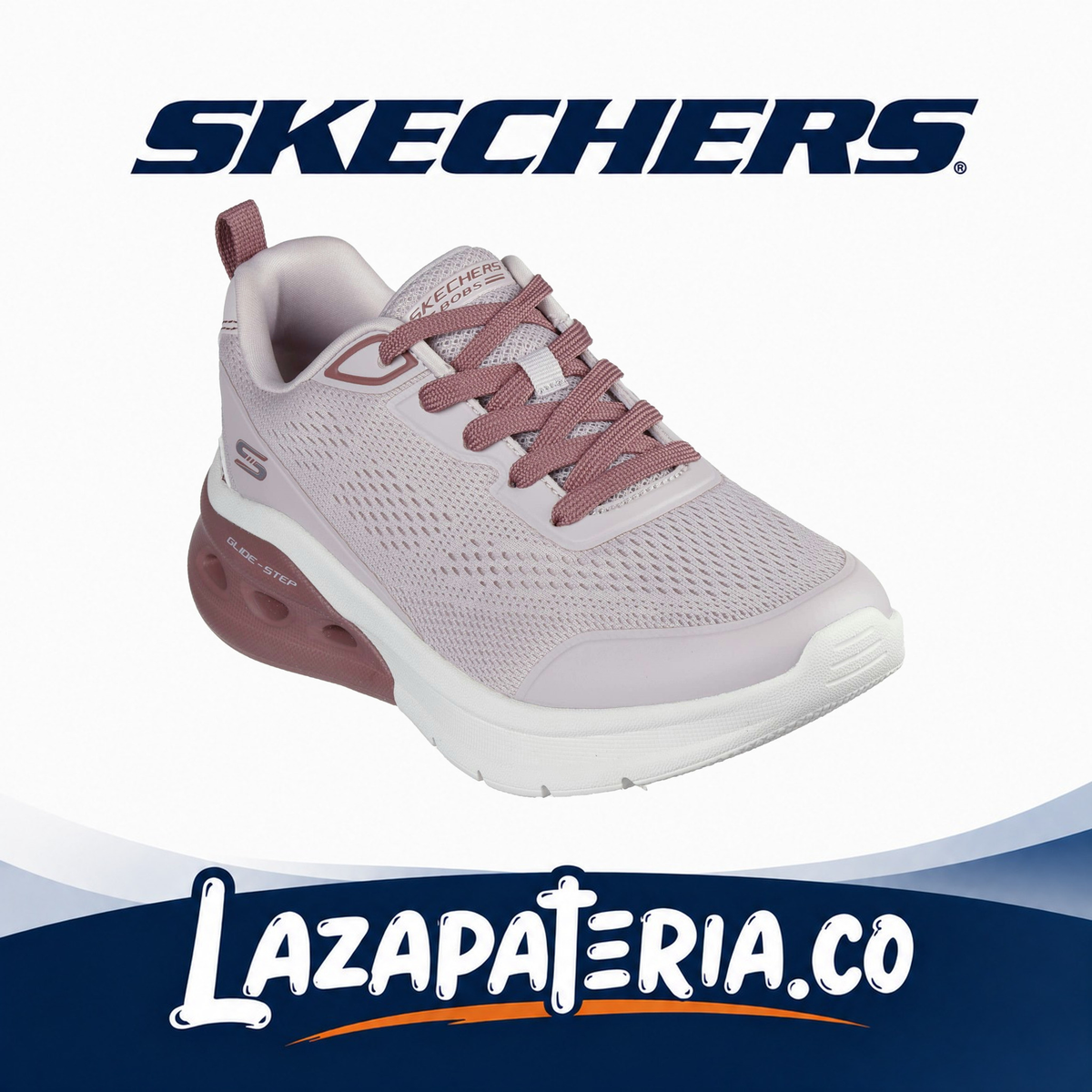 SKECHERS MUJER BOBS SPORT ROSADO C11P7660BLSH