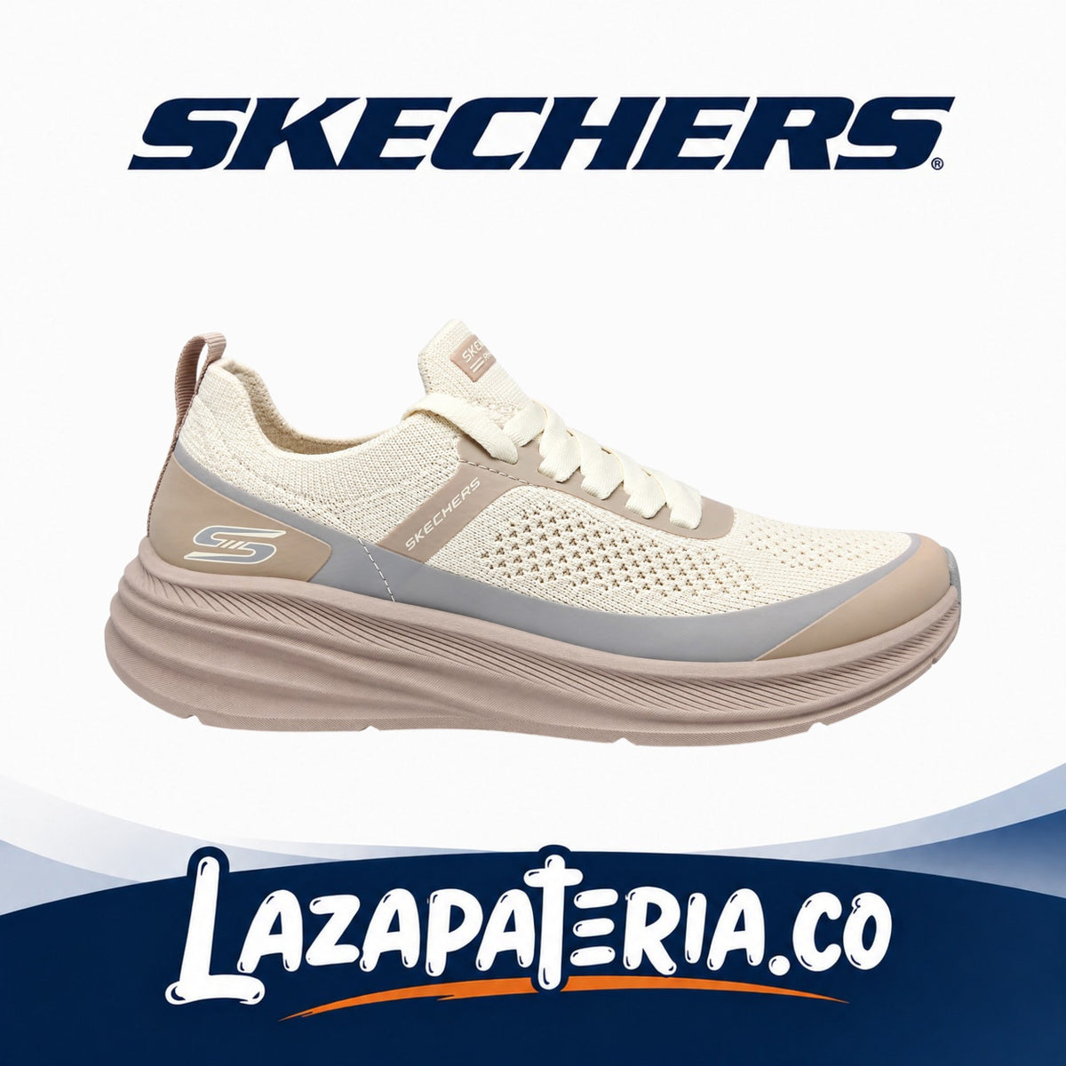 Tenis Skechers BOBS Sport Skillz Mujer Beige C11P7759NTMT