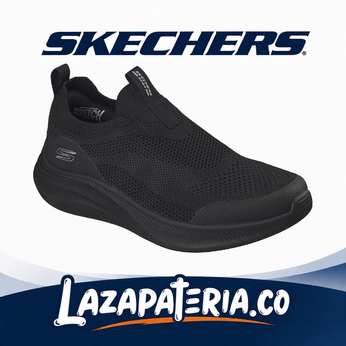 SKECHERS HOMBRE BOBS NEGRO C11P8156BBK