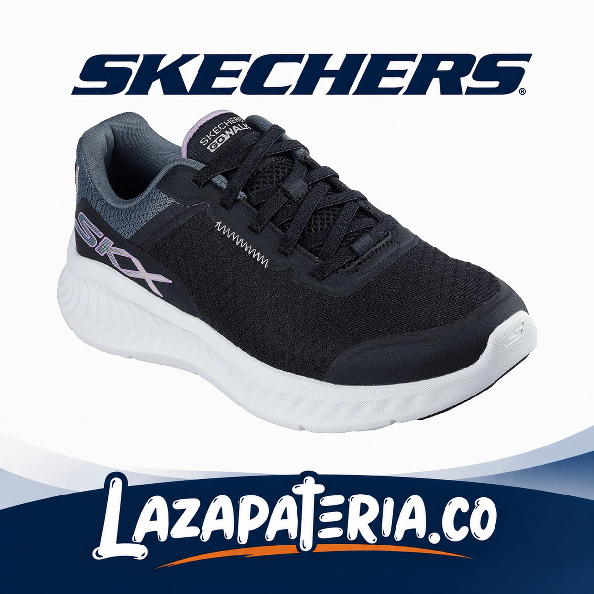 SKECHERS MUJER GO WALK NEGRO C12P5640BKLV