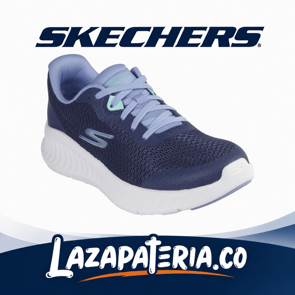 SKECHERS MUJER GO WALK NOW AZUL NAVY C12P5641NVBL