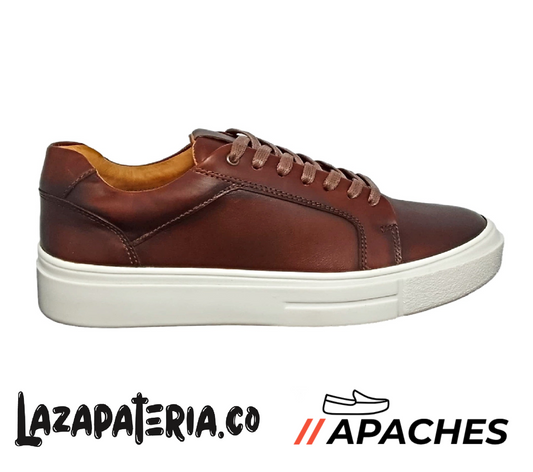 DEPORTIVO HOMBRE CP126 ZAPATO COÑAC CON ACABADOS