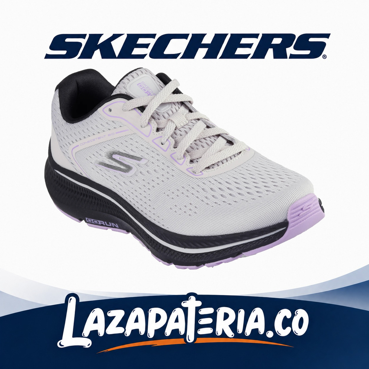 SKECHERS MUJER GORUN GRIS C12P8607LGBK