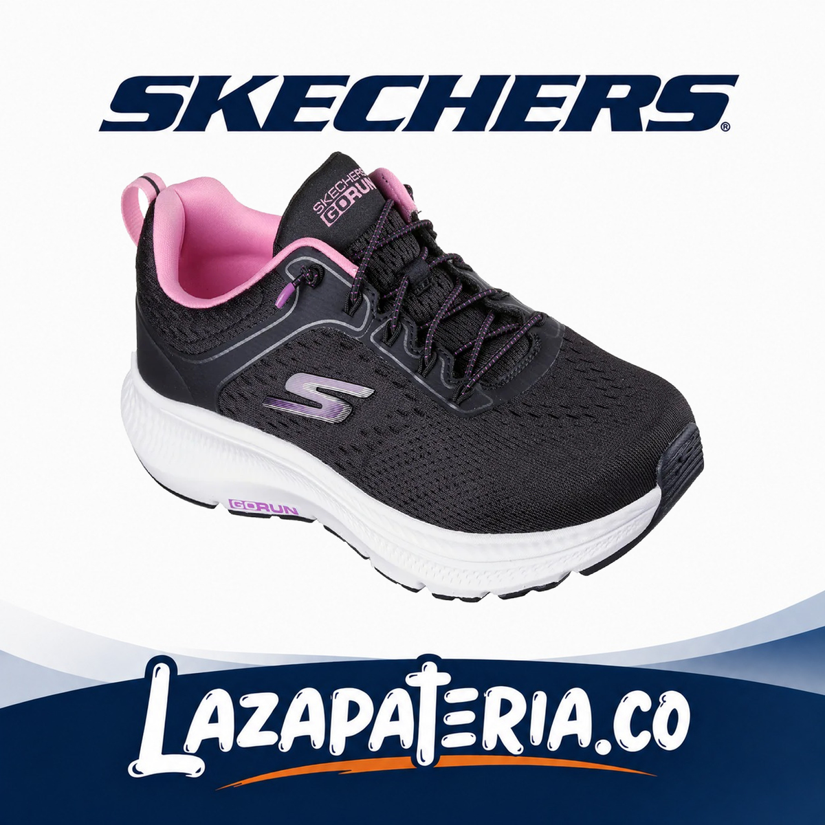 SKECHERS MUJER GORUN NEGRO C12P8638BKPK