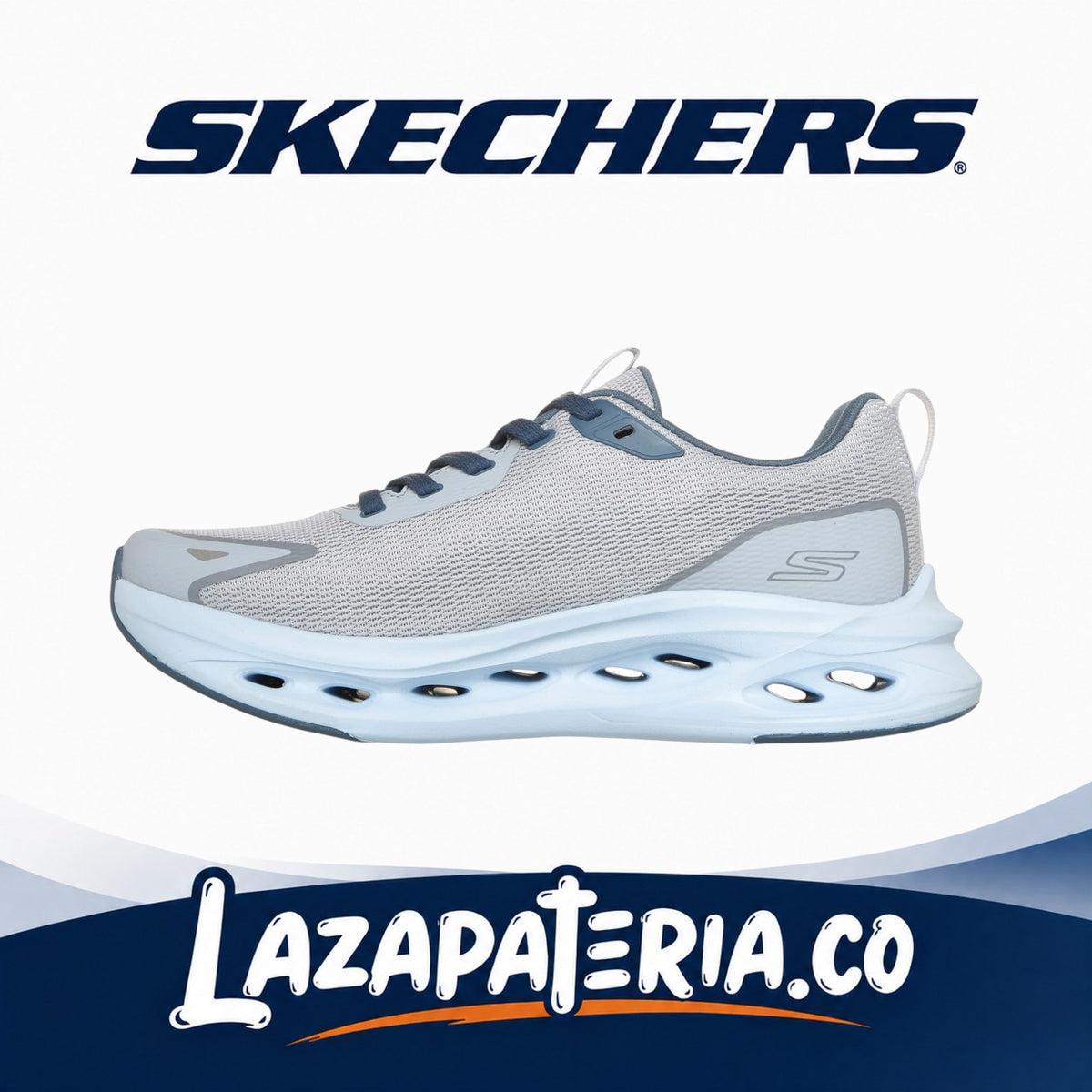 Tenis Skechers Max Cushioning Glide-Step Mujer Gris Multicolor Tukker C12P9409GYMT