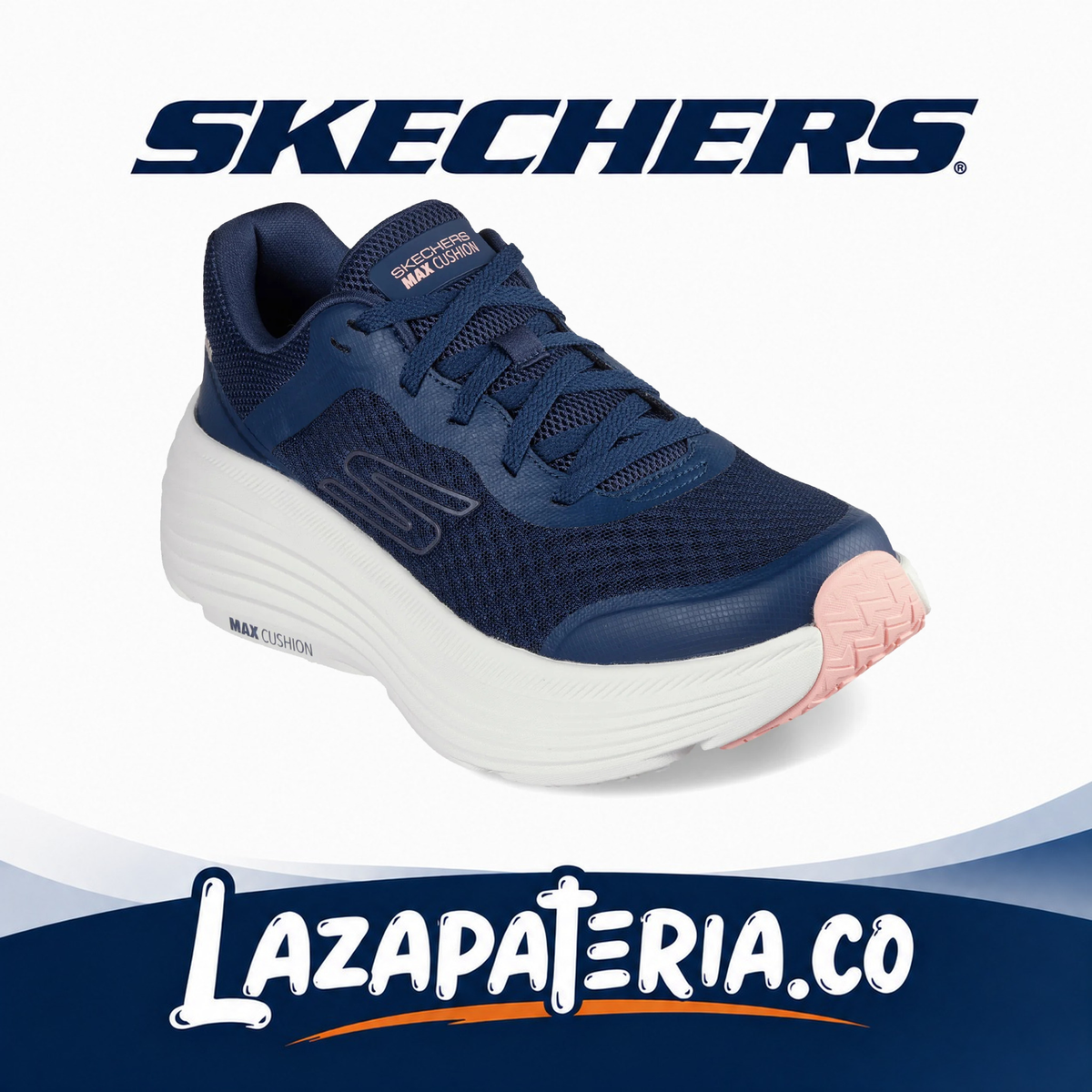 SKECHERS MUJER MAX CUSHIONING AZUL NAVY C12P9470NVPK