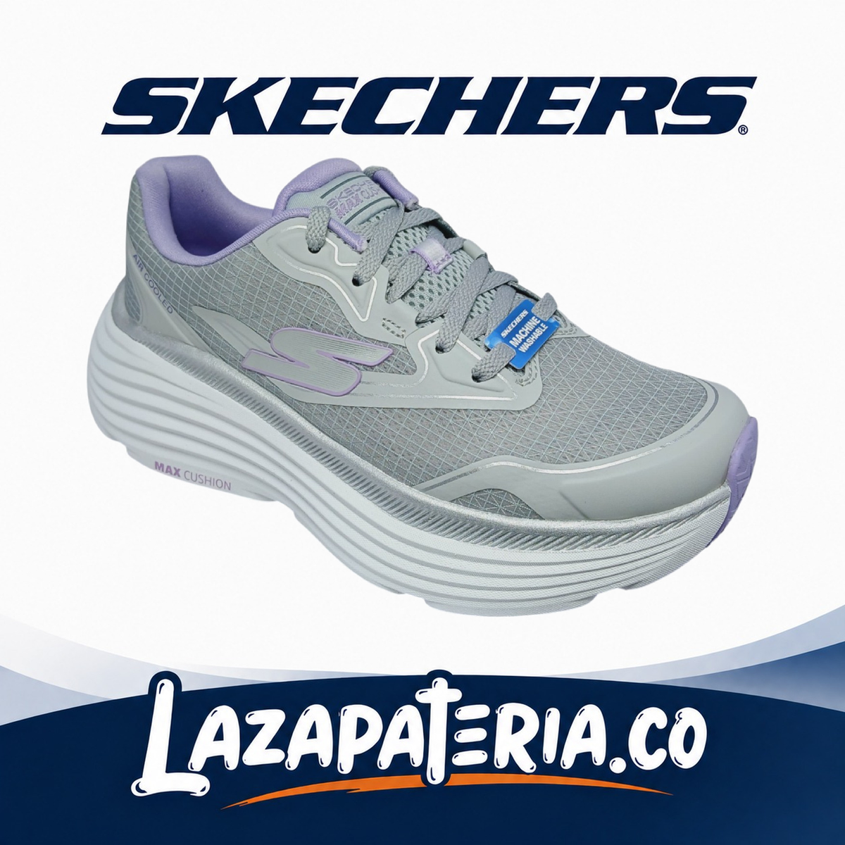 SKECHERS MUJER MAX CUSHIONING GRIS C12P9472GYLV