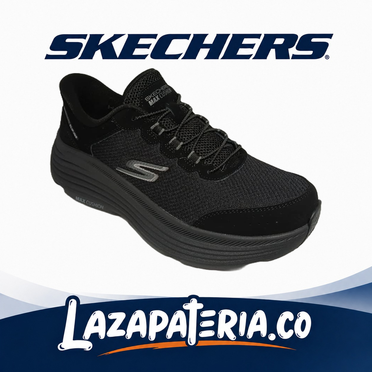 SKECHERS MUJER SLIP-INS NEGRO C12P9474BBK