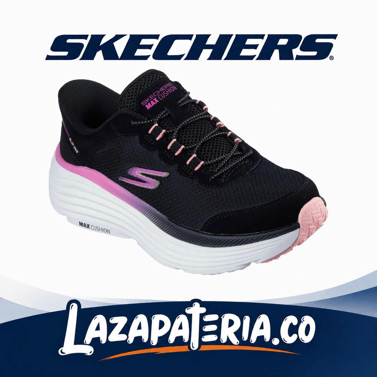 SKECHERS MUJER SLIP-INS NEGRO C12P9474BKPK