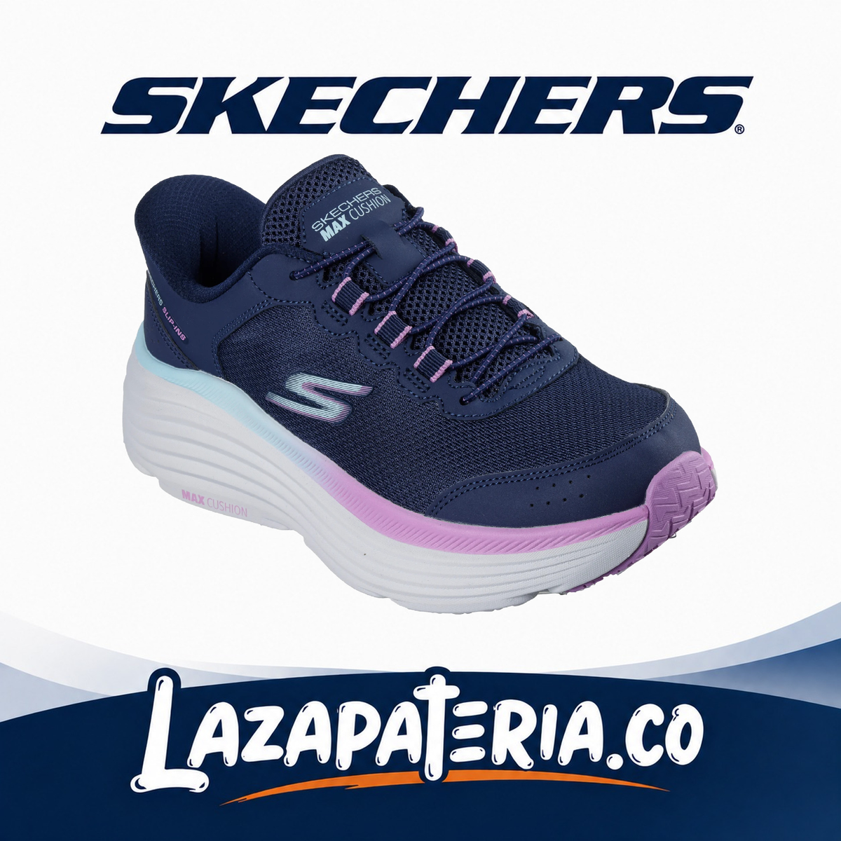 SKECHERS MUJER SLIP-INS AZUL NAVY C12P9474NVPR