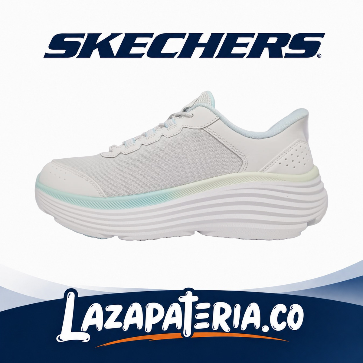 SKECHERS MUJER SLIP-INS BLANCO C12P9474WMNT