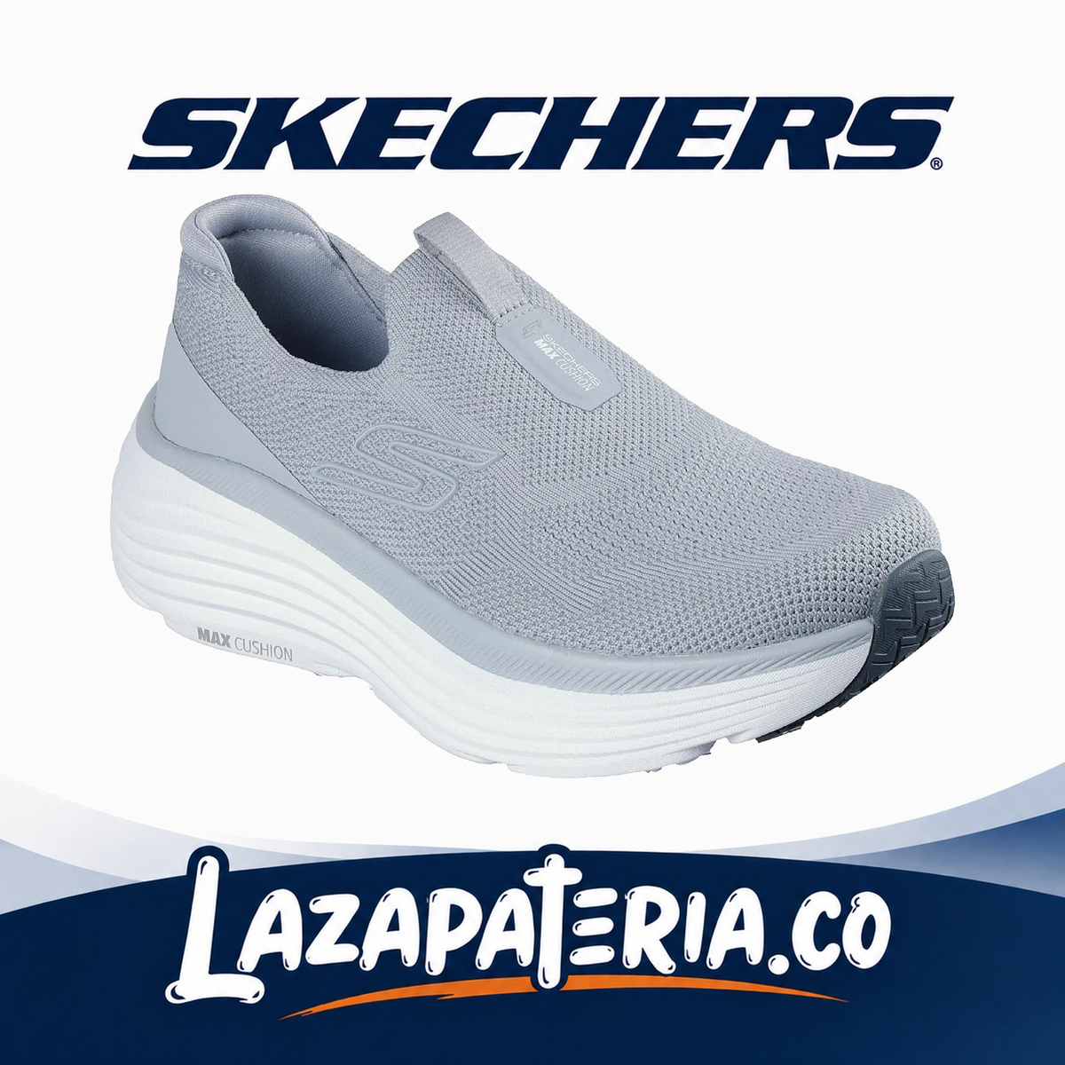 SKECHERS MUJER MAX CUSHIONING GRIS C12P9481GRY