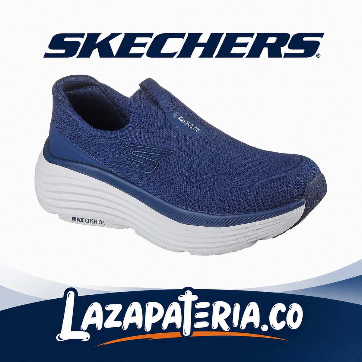 SKECHERS MUJER MAX CUSHIONING AZUL NAVY C12P9481NVY