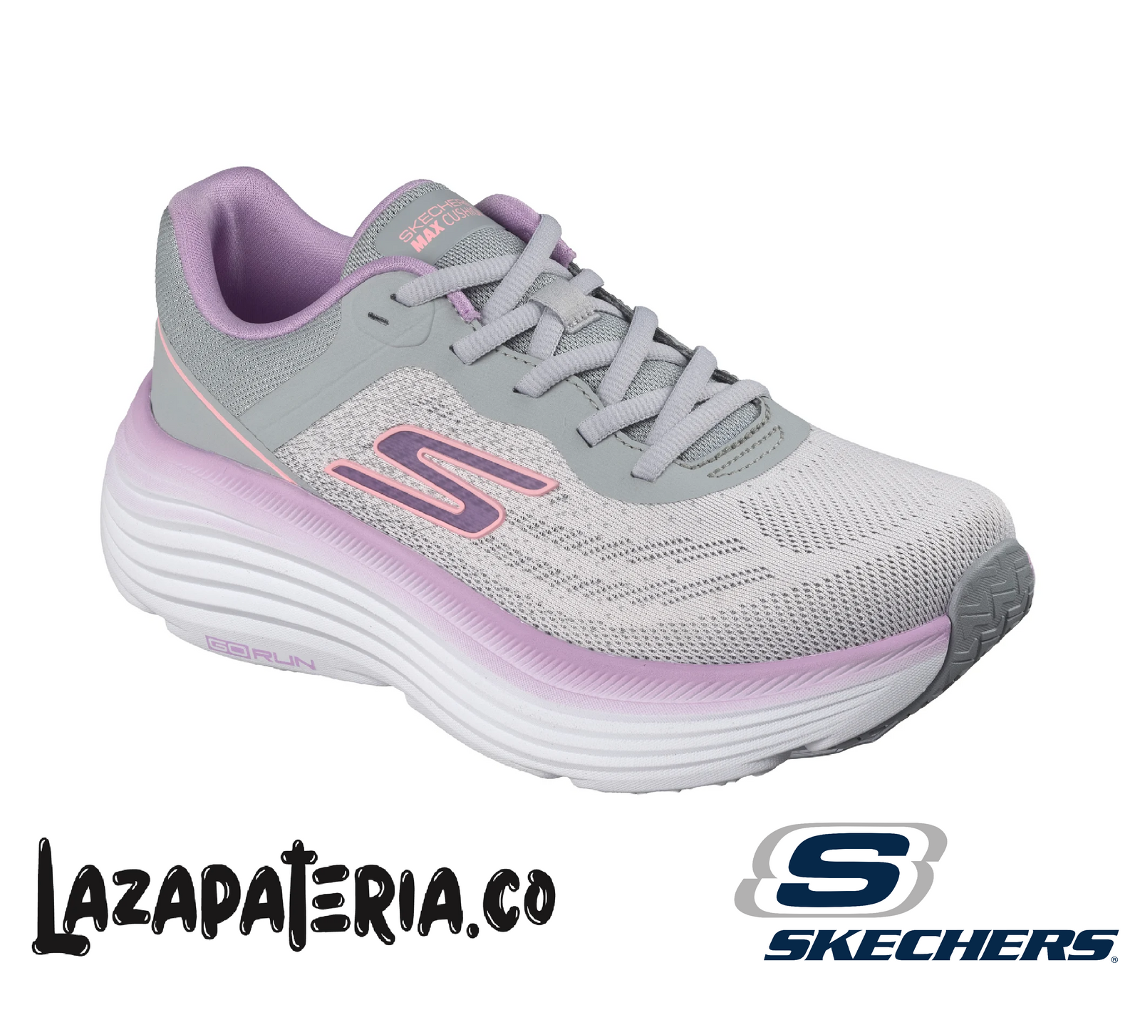 SKECHERS MUJER MAX CUSHIONING GRIS C12P9485GRY