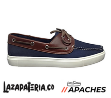 Cargar imagen en el visor de la galería, APACHES HOMBRE CP129 PLAYERO NUBUCK AZUL X COÑAC
