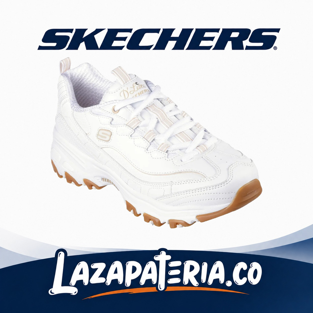 SKECHERS MUJER D'LITES BLANCO C14P9807WHT