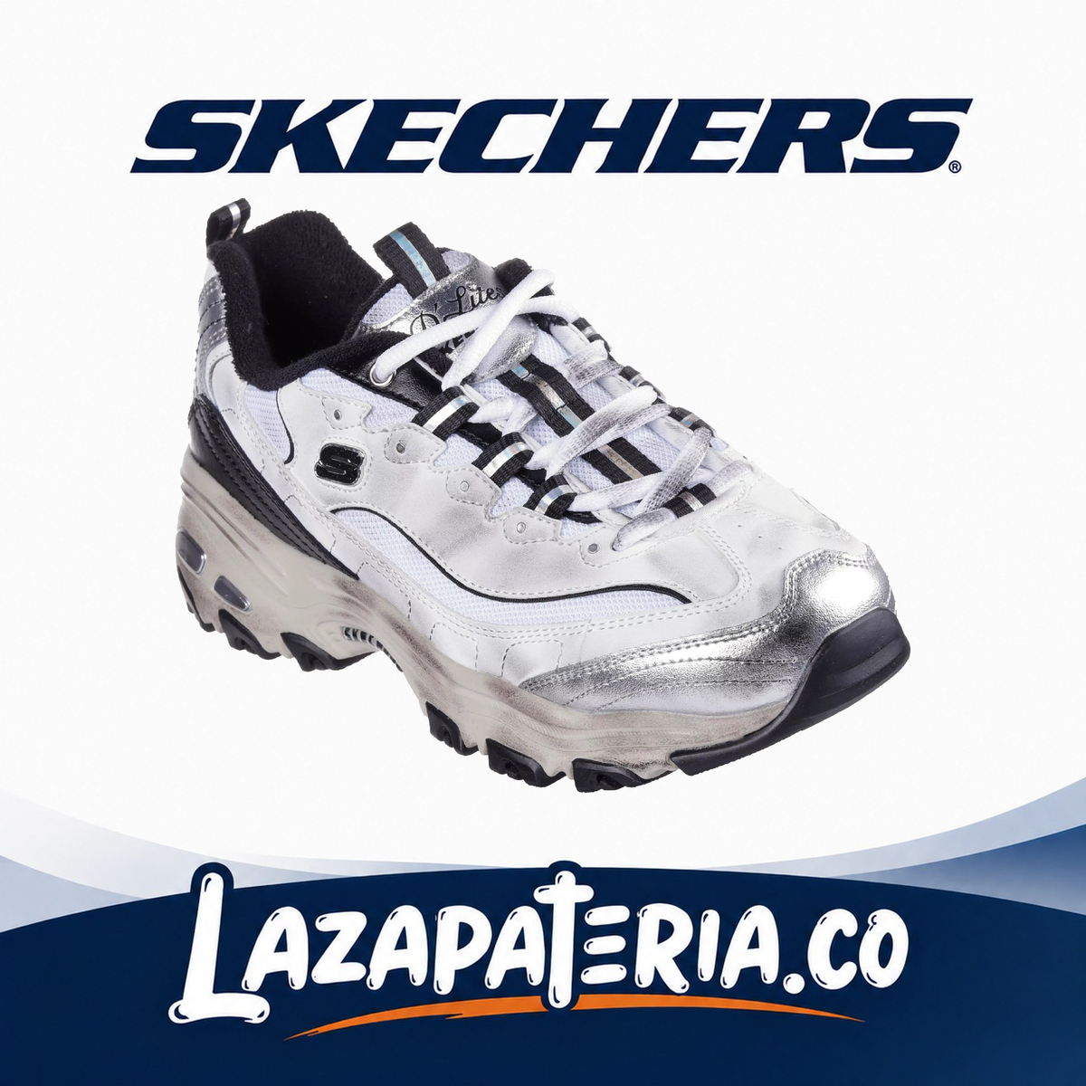 SKECHERS MUJER D'LITES BLANCO C15P0245WBKS