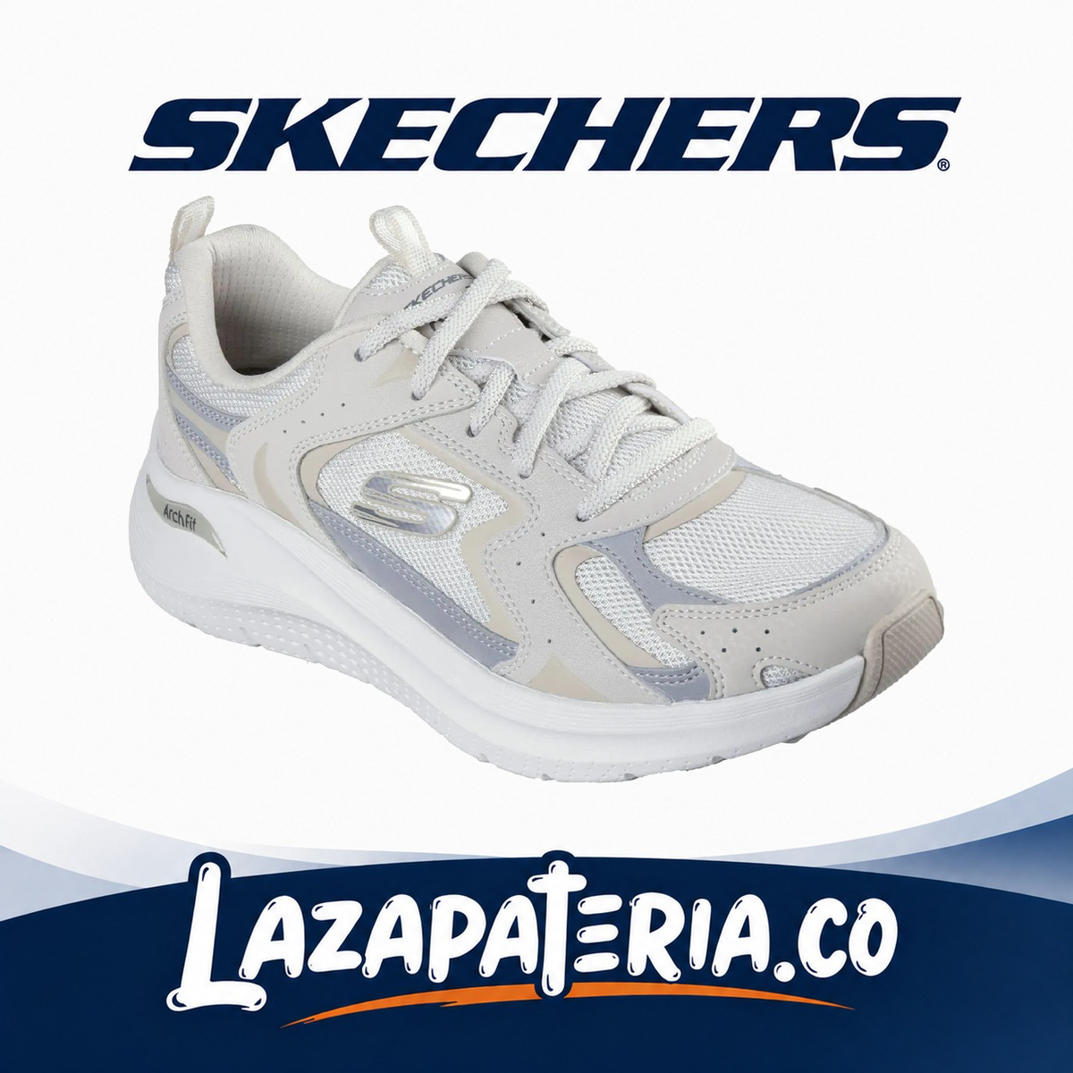 SKECHERS MUJER ARCH FIT BEIGE C15P0332NAT