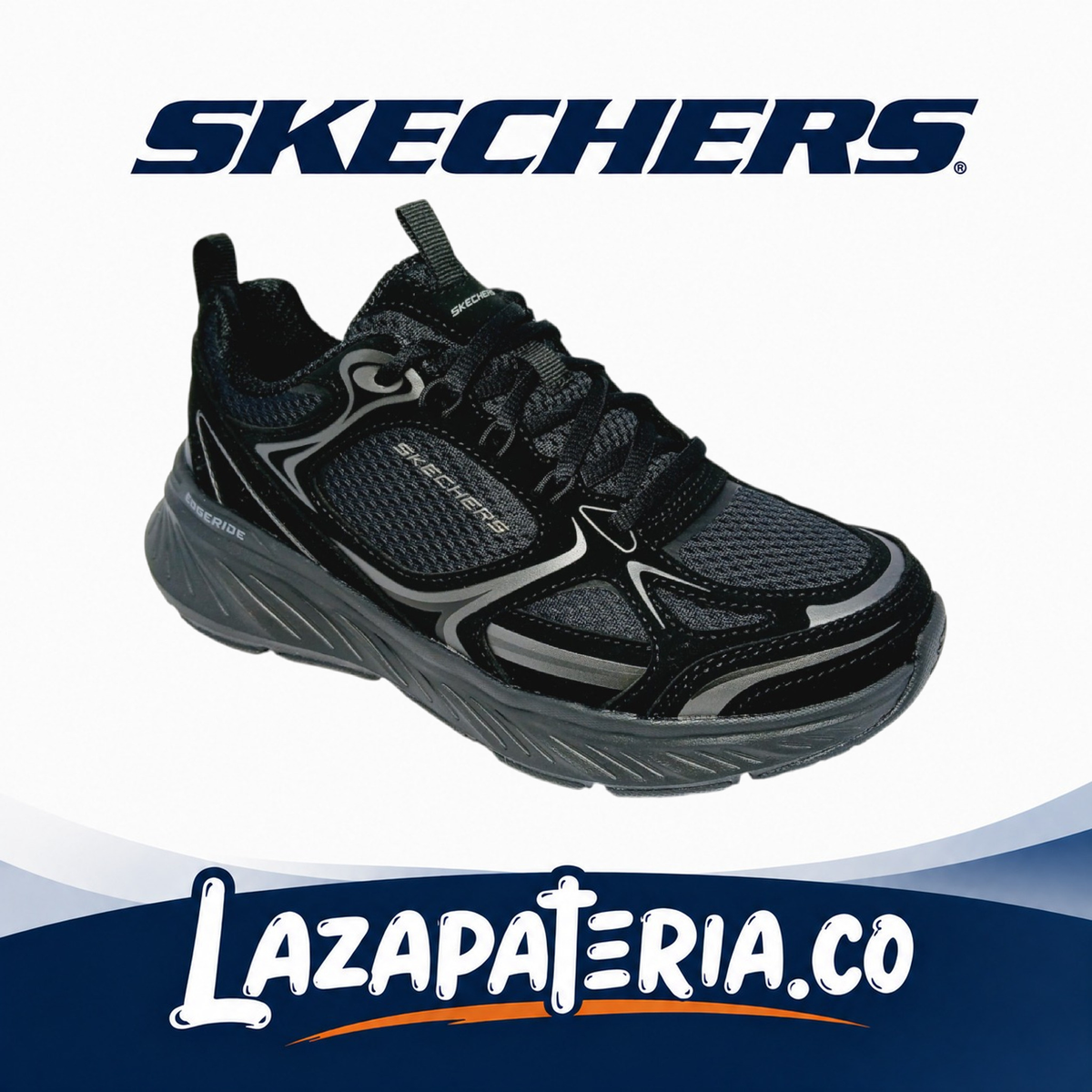 SKECHERS MUJER EDGERIDE NEGRO C15P0475BBK
