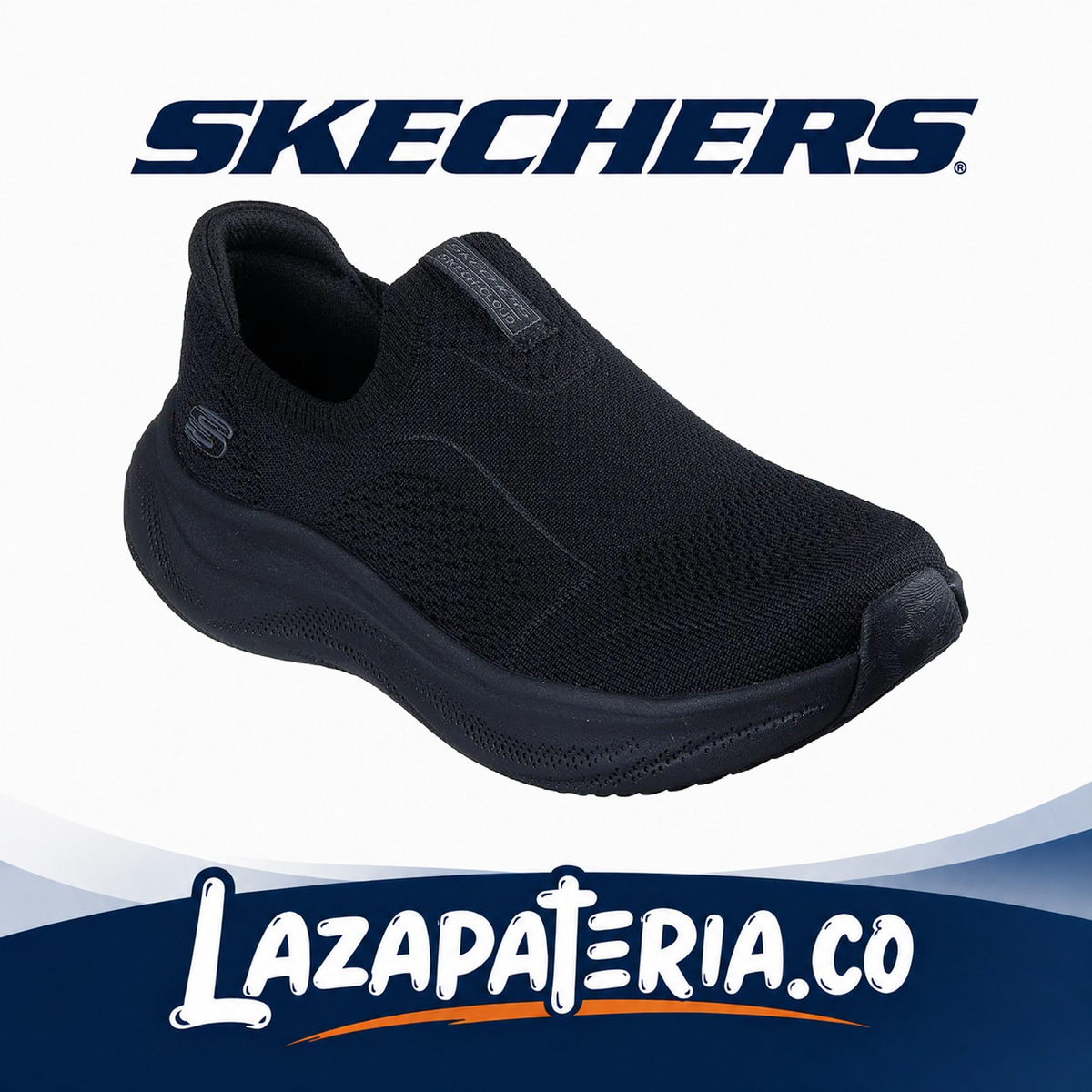 SKECHERS MUJER SLIP-INS NEGRO C15P0563BBK