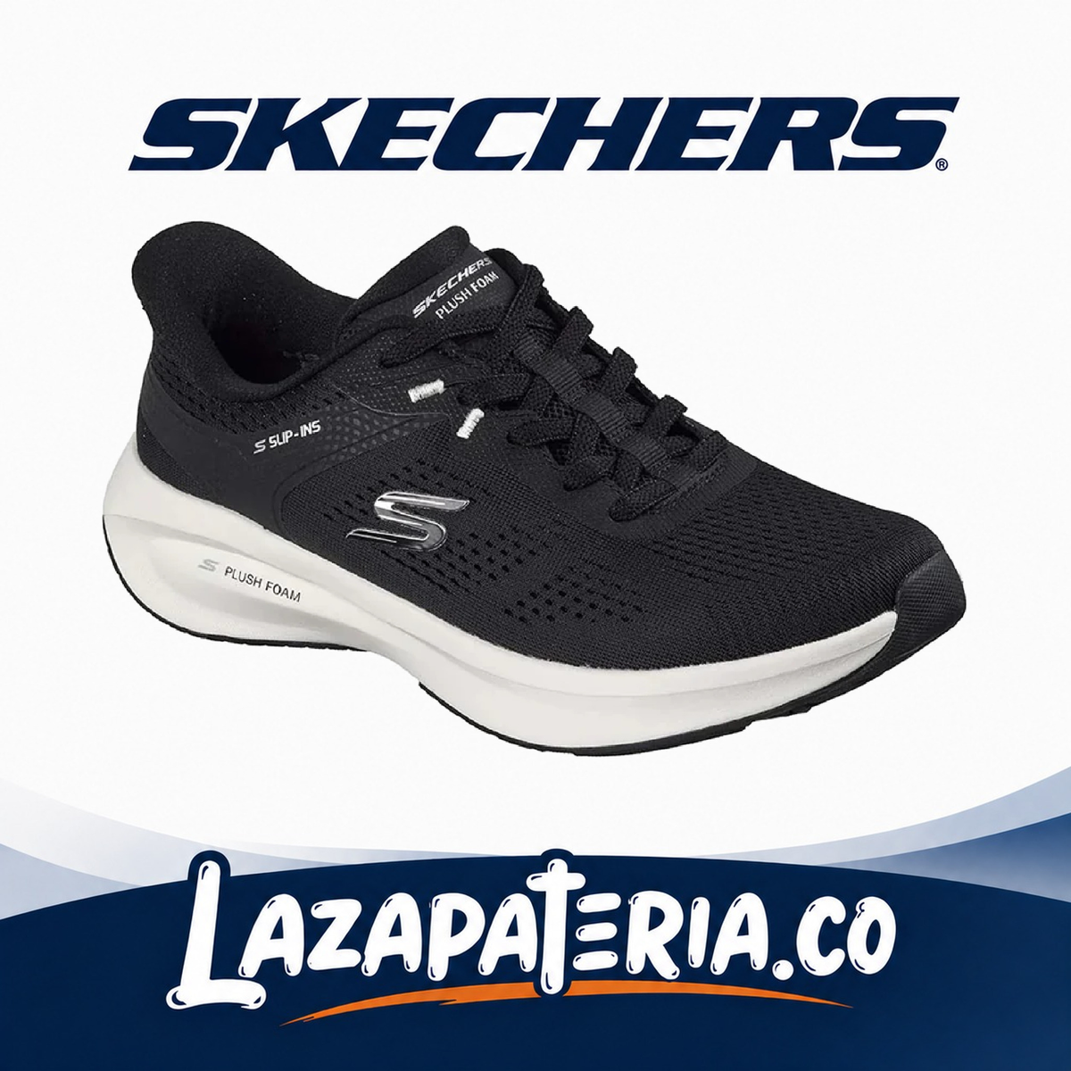 SKECHERS MUJER SLIP-INS NEGRO C15P0571BKW