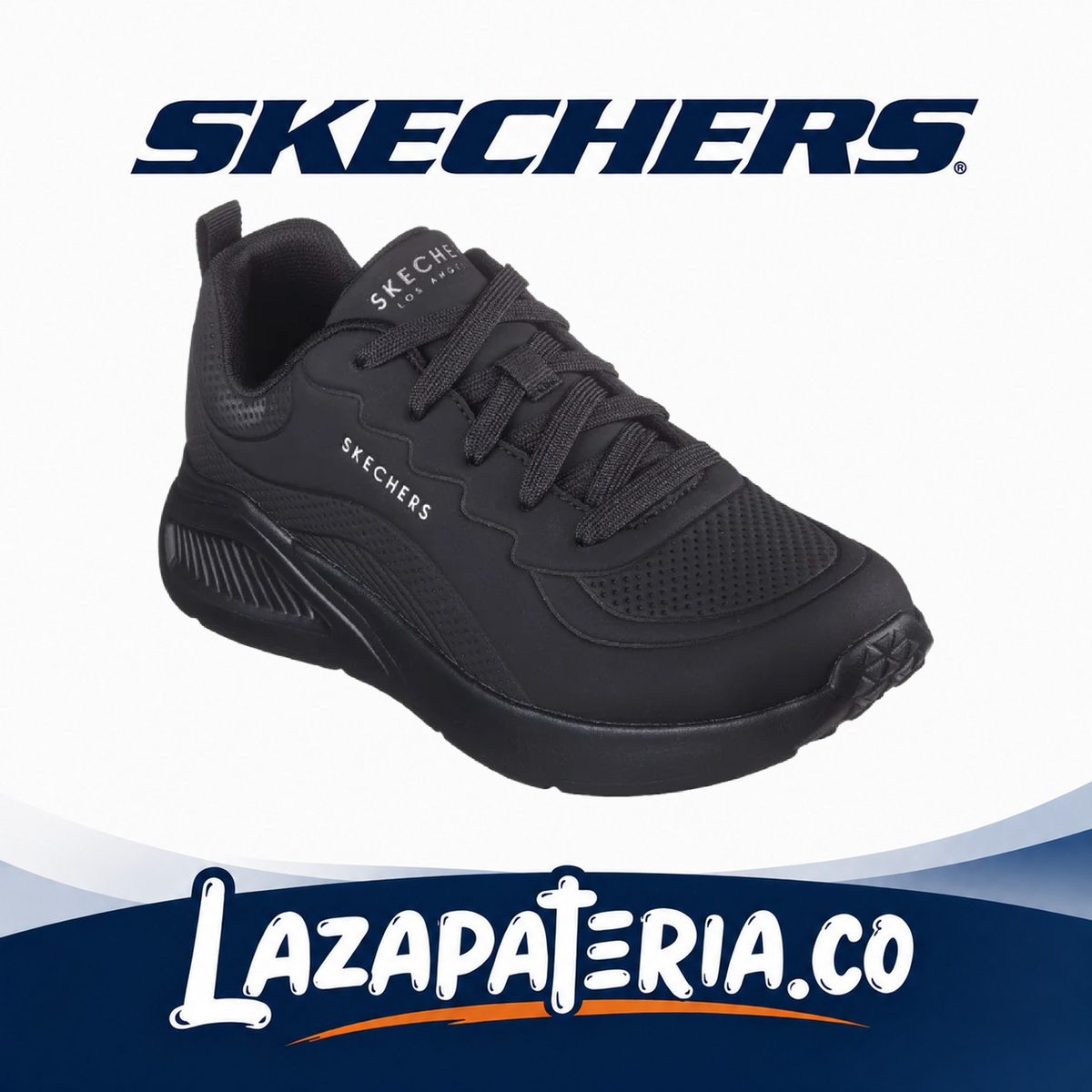 SKECHERS MUJER UNO NEGRO C17P7288BBK