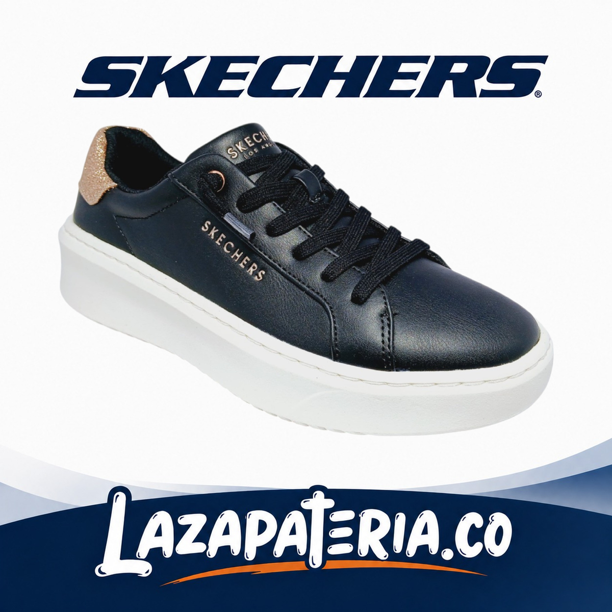 SKECHERS MUJER COURT BREAK NEGRO C17P7317BLK