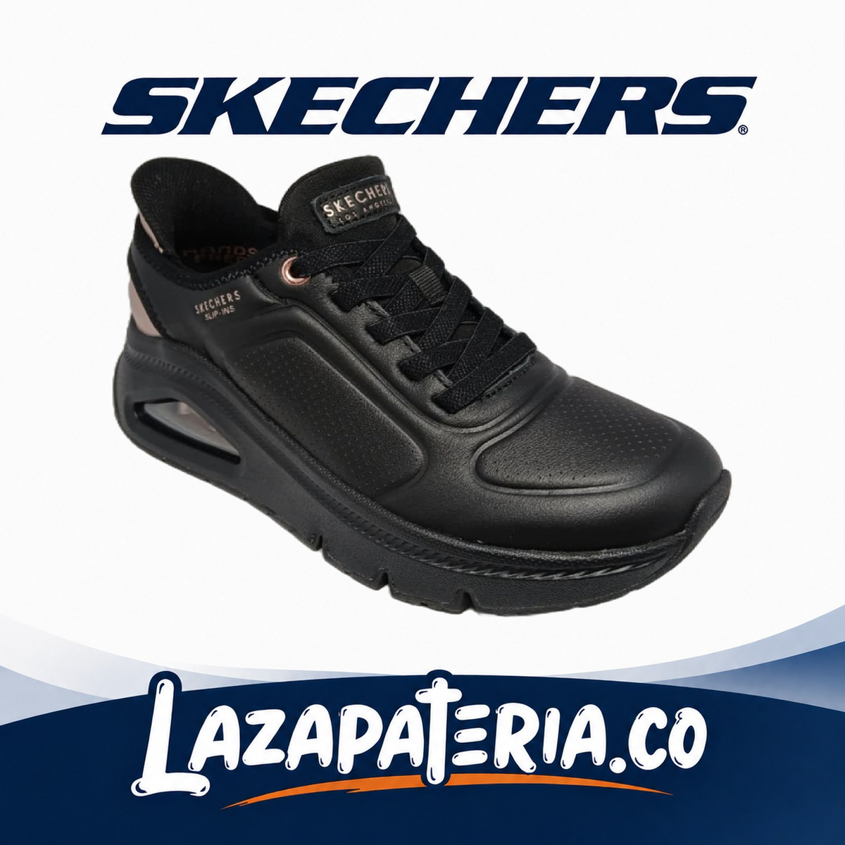 SKECHERS MUJER SLIP-INS NEGRO C17P7771BBK