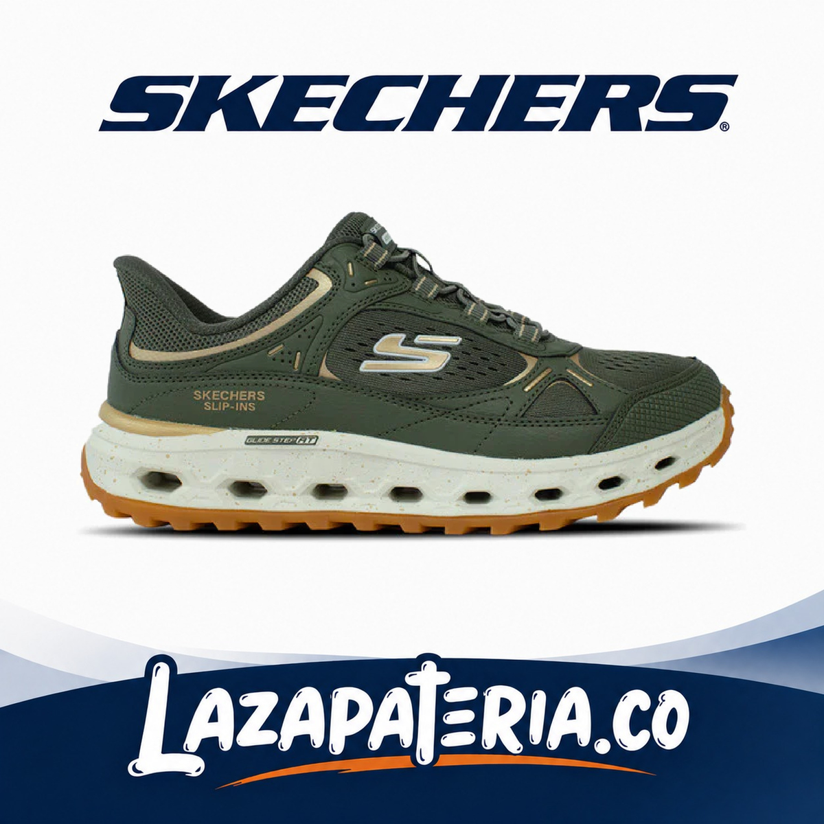 SKECHERS MUJER GLIDE-STEP VERDE OLIVA C18P0048OLV