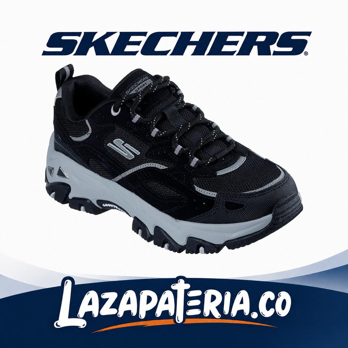SKECHERS MUJER D'LITES NEGRO C18P0134BLK