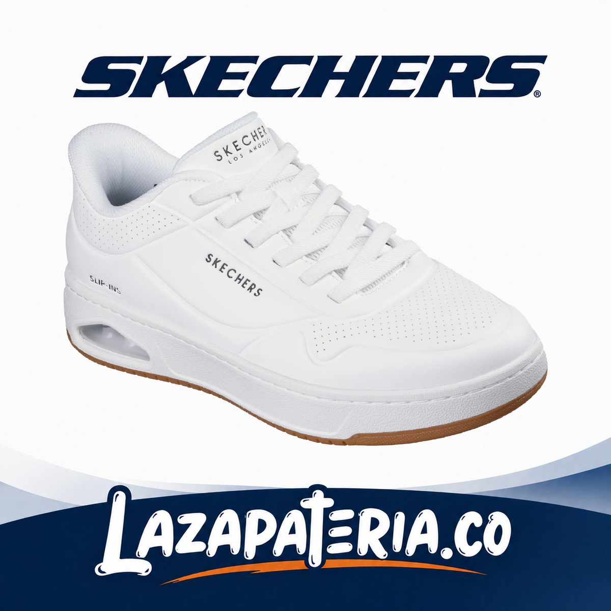 SKECHERS HOMBRE SLIP-INS BLANCO C18P3156WHT