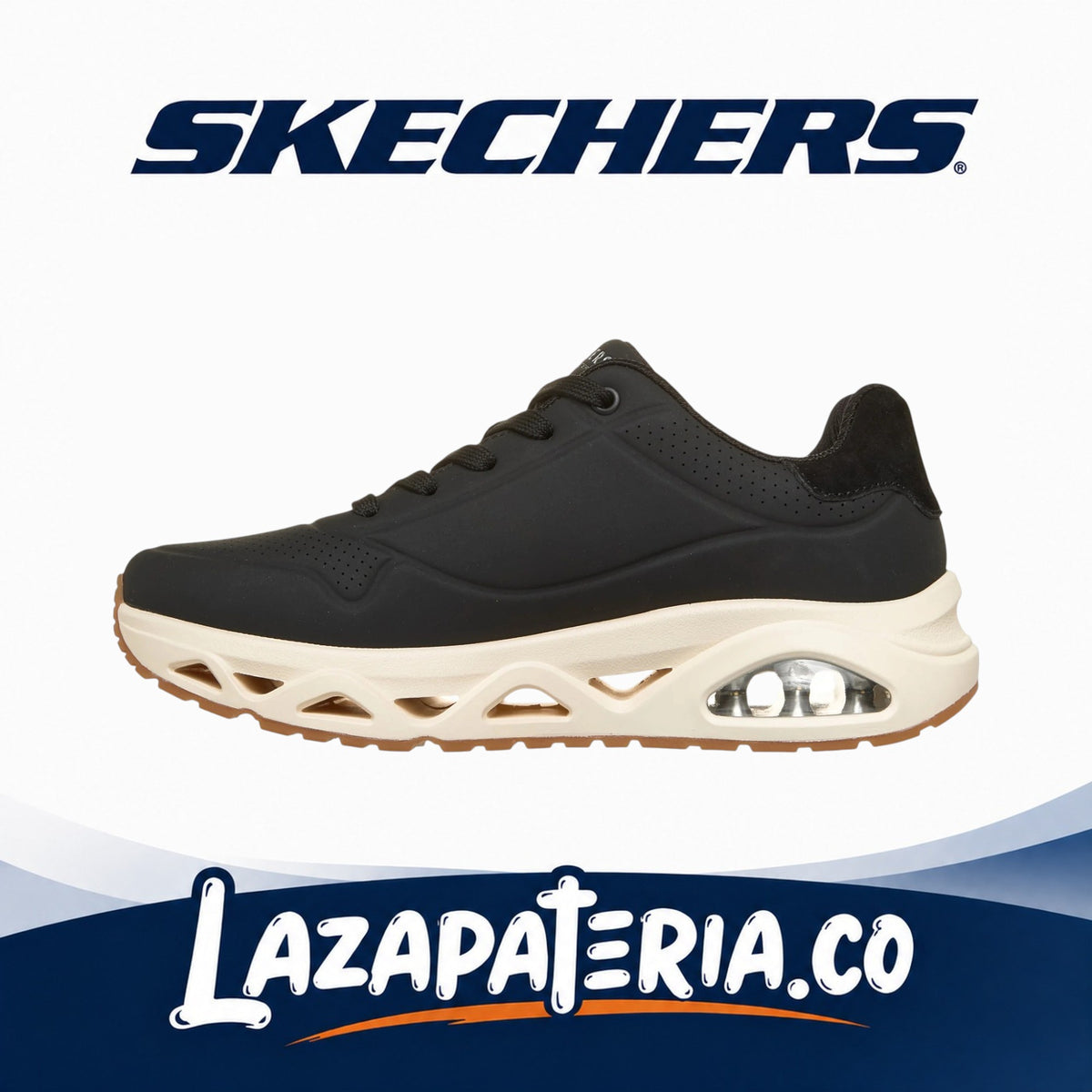 Tenis Skechers Street Gamuza Mujer Negro C19P0120BLK
