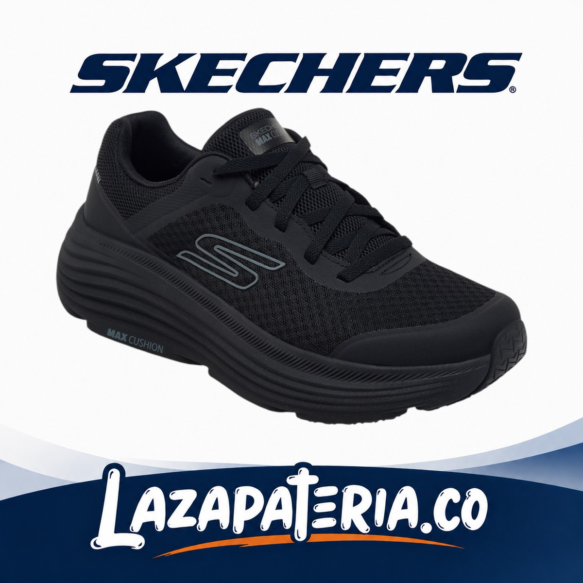 SKECHERS HOMBRE MAX CUSHIONING NEGRO C22P0613BBK