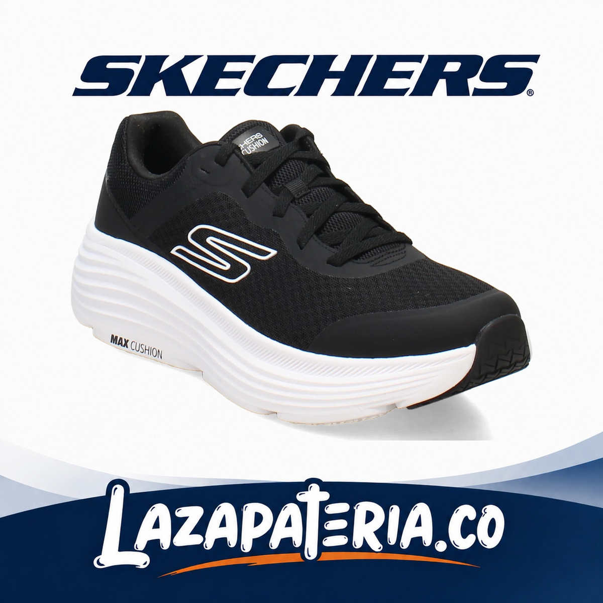 SKECHERS HOMBRE MAX CUSHIONING NEGRO C22P0613BKW