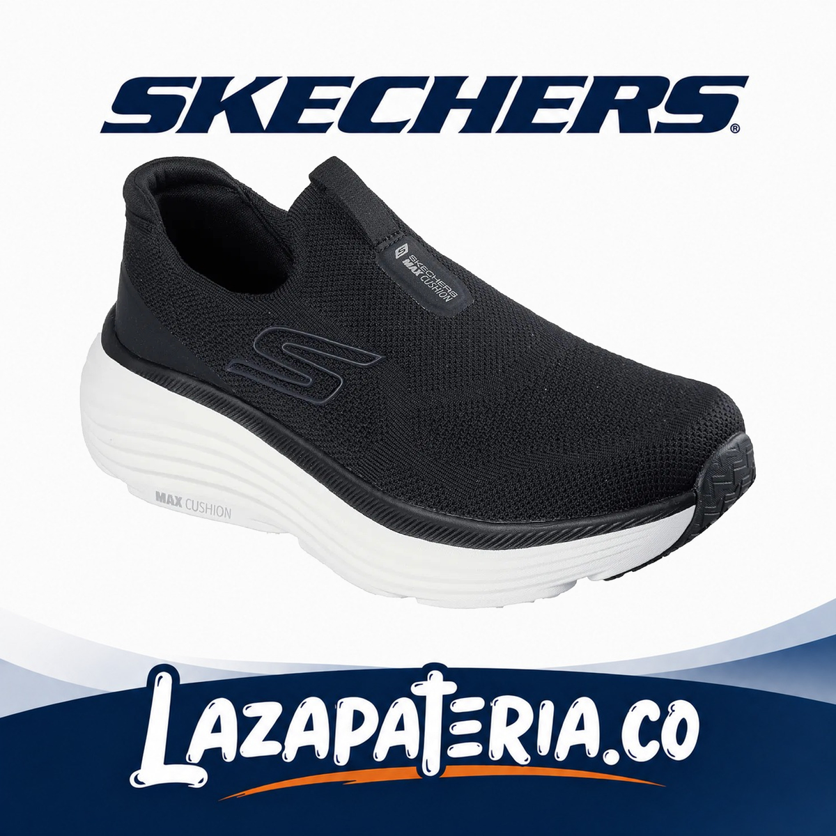 SKECHERS HOMBRE MAX CUSHIONING NEGRO C22P0624BLK