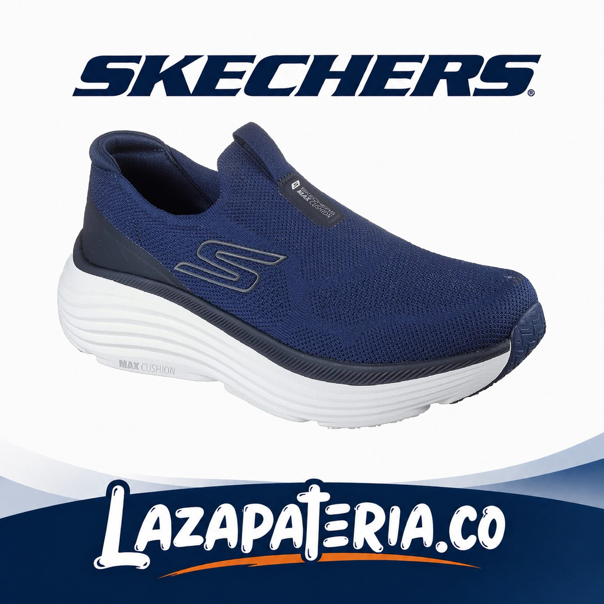 SKECHERS HOMBRE MAX CUSHIONING AZUL NAVY C22P0624NVY