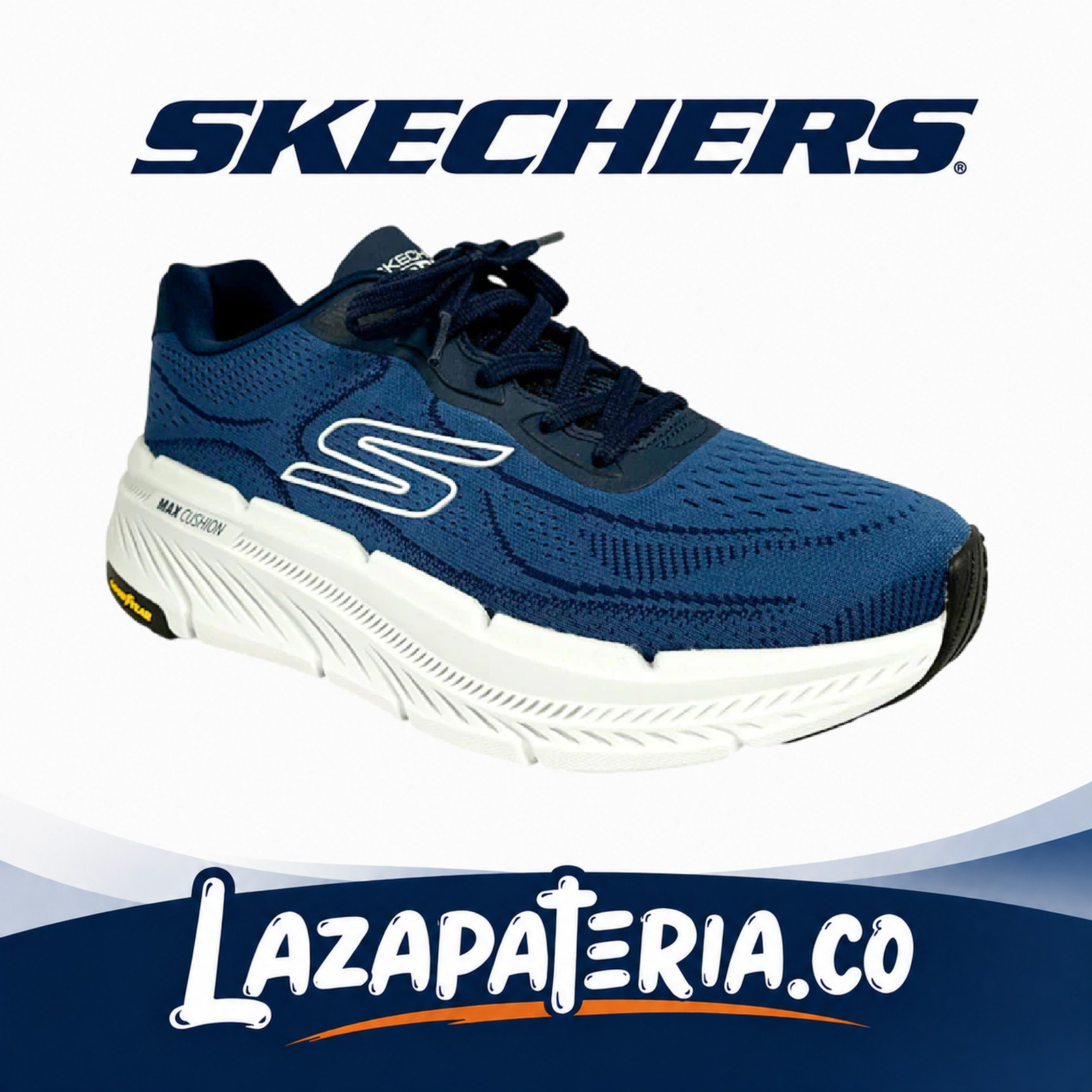 SKECHERS HOMBRE MAX CUSHIONING PREMIER 2.0 AZUL NAVY C22P0775NVY
