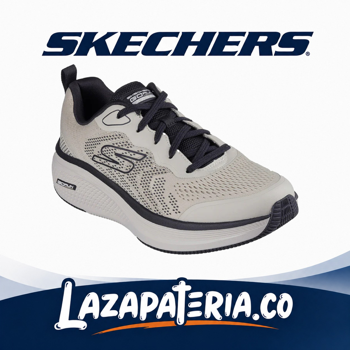 SKECHERS HOMBRE GORUN ELEVATE BEIGE C22P0848TPBK