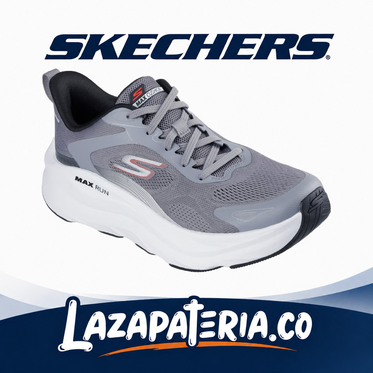 SKECHERS HOMBRE MAX RUN GRIS C22P1002GRY