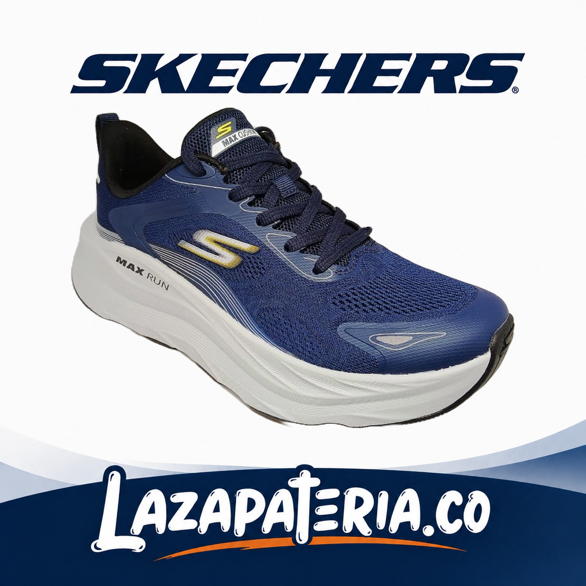 SKECHERS HOMBRE MAX RUN AZUL NAVY C22P1002NVY