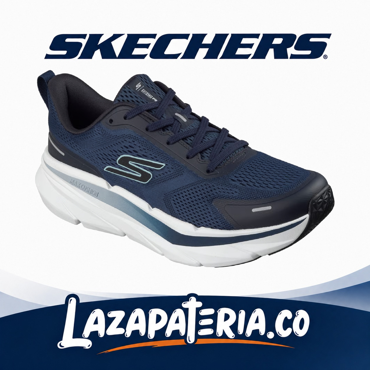 SKECHERS HOMBRE MAX CUSHIONING AZUL NAVY C22P1220NVY