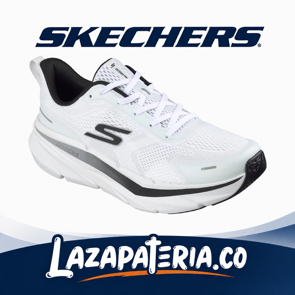 SKECHERS HOMBRE MAX CUSHIONING BLANCO C22P1220WBK