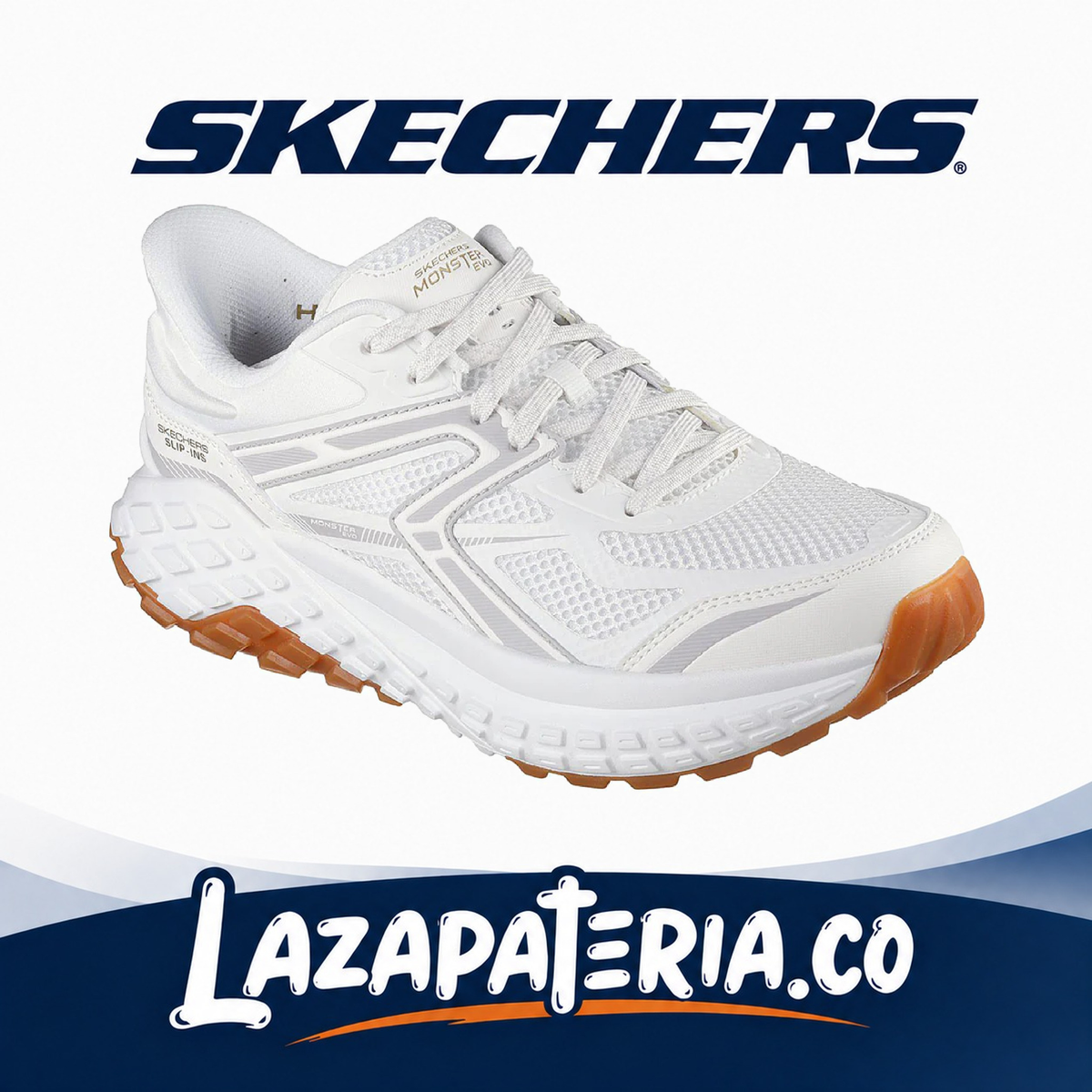 SKECHERS HOMBRE SLIP-INS BLANCO C23P2748WHT