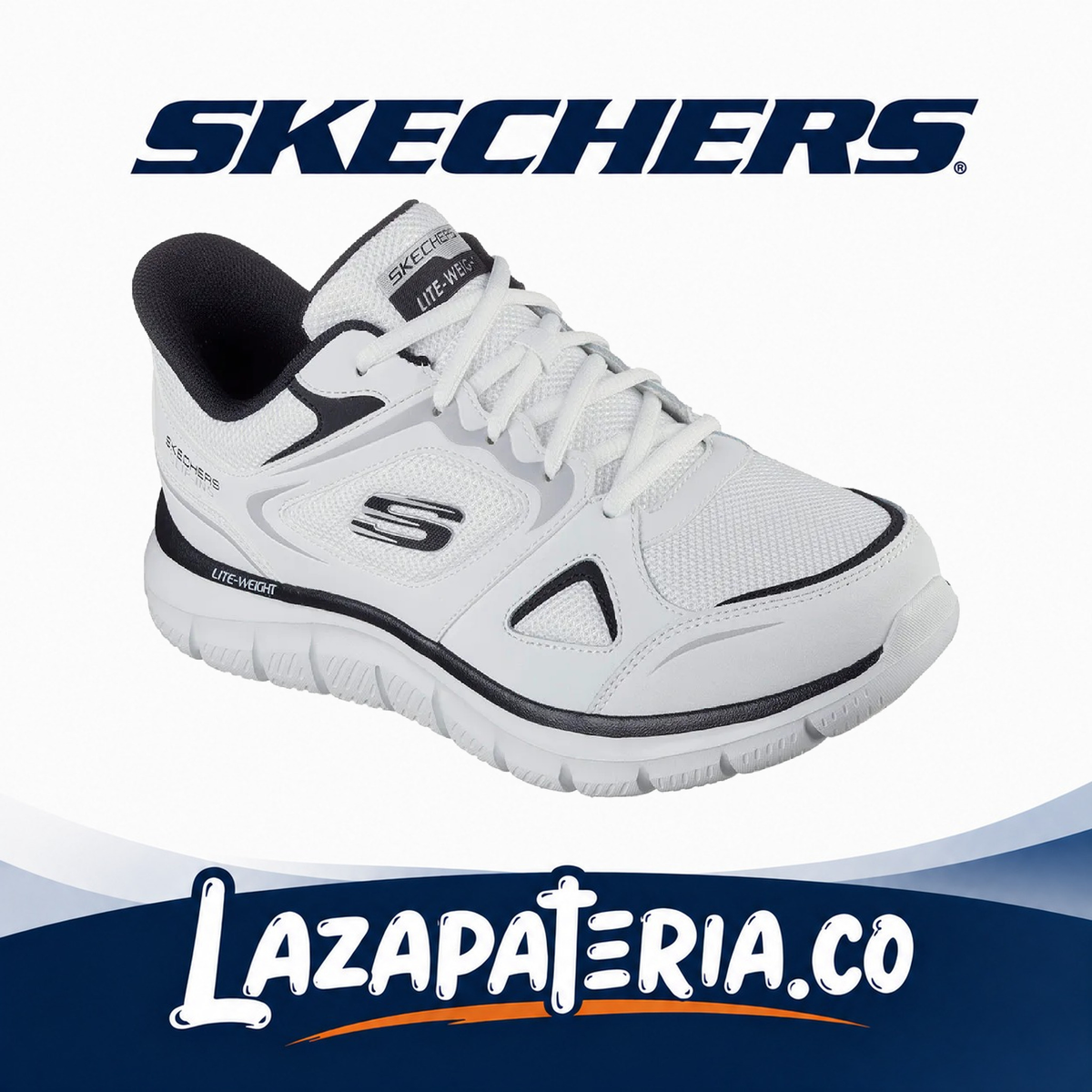 SKECHERS HOMBRE SLIP-INS BLANCO C23P3039WBK