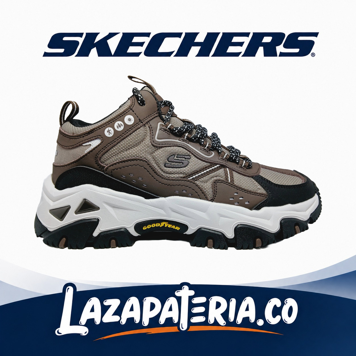 SKECHERS HOMBRE D'LITES CAFÉ C23P7422BRBK