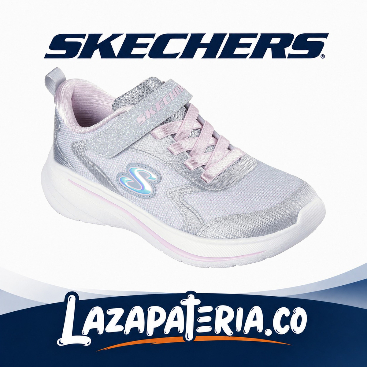 SKECHERS NIÑA WAVE 92 GRIS C30P3557LLTGY